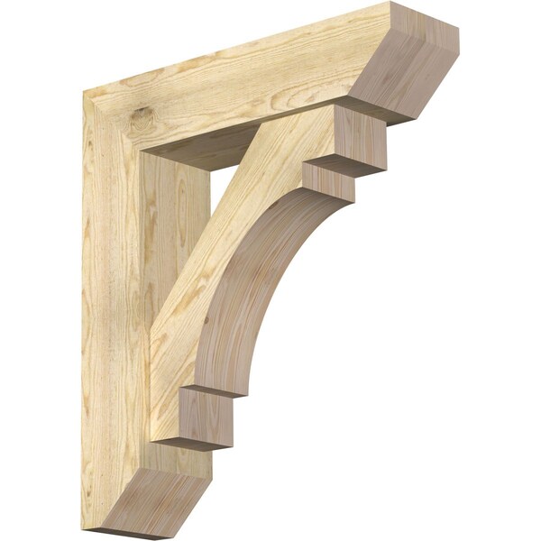 Ekena Millwork Merced Slat Rough Sawn Bracket w/ Offset Brace, Douglas Fir, 8"W x 30"D x 34"H BKT0806X30X34MRC06RDF - main